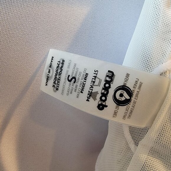 NWT Mono B Black & White Striped Racerback Padded Spandex Sports Bra Sz SM - Picture 7 of 7